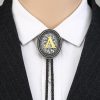 Initials-Adorned Metal Bolo Tie - Image 2