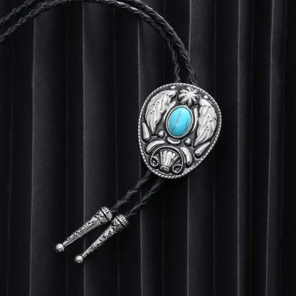 Southwestern Leaf Stone-Like Bolo Tie - Image 2