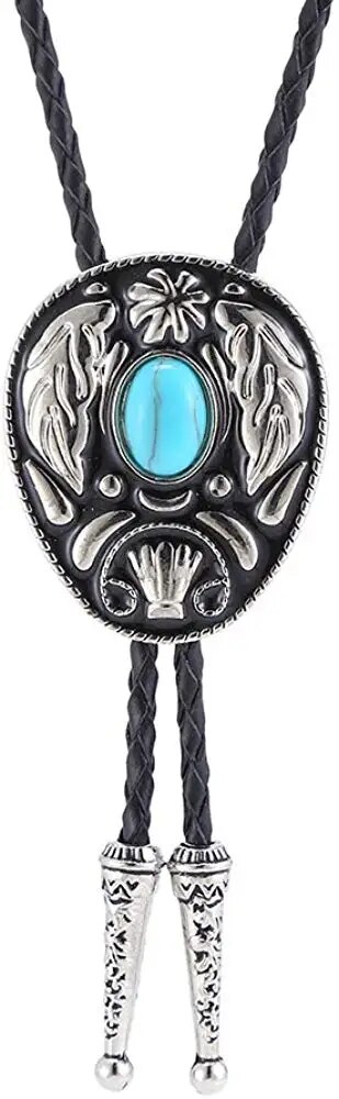 Southwestern Leaf Stone-Like Bolo Tie - Image 3