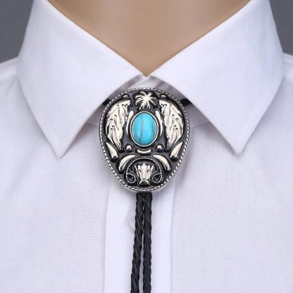Southwestern Leaf Stone-Like Bolo Tie