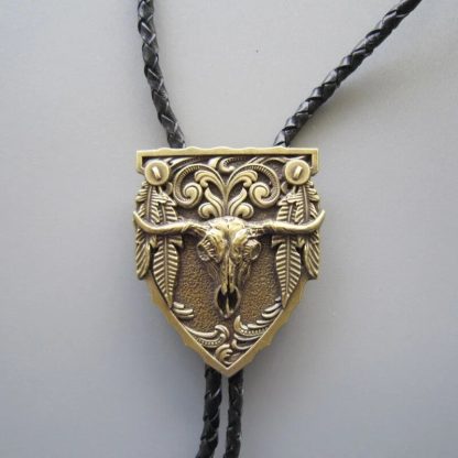 Antique-Like Longhorn Bull Bolo Tie - Image 3