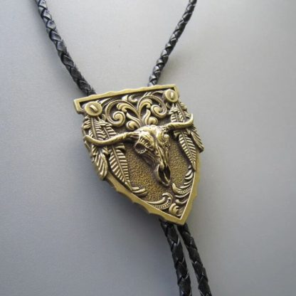 Antique-Like Longhorn Bull Bolo Tie - Image 4