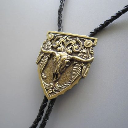 Antique-Like Longhorn Bull Bolo Tie - Image 5