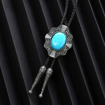 Sky Blue Cowboy Bolo Tie - Image 3