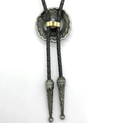 Round Western Cowboys Deer Bolo Tie - Image 2