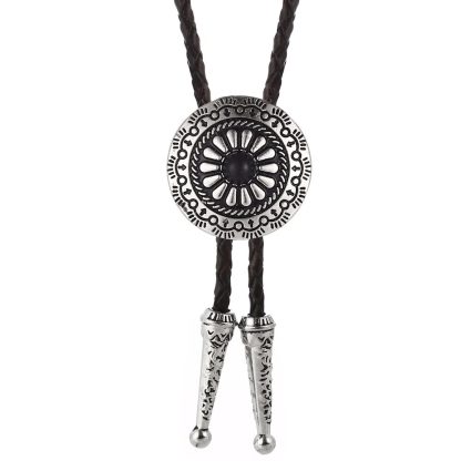 Metal Rustic Patterned Bolo Tie - Image 4