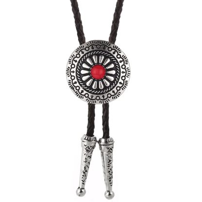 Metal Rustic Patterned Bolo Tie - Image 5