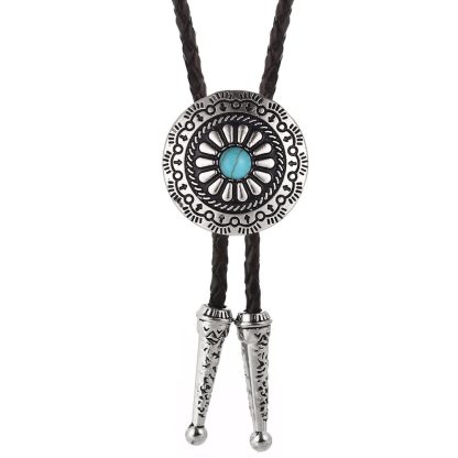 Metal Rustic Patterned Bolo Tie