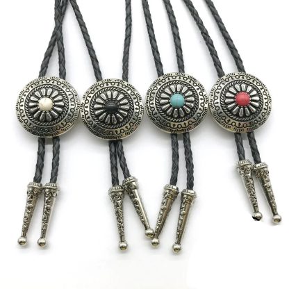 Metal Rustic Patterned Bolo Tie - Image 6