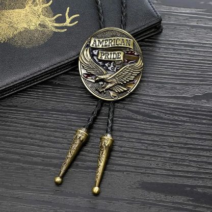 Golden Color Eagle Pride Bolo Tie - Image 4