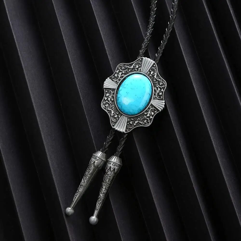 Blue-turquoise-bolo-tie-for-man-handmakde-Indian-cowboy-western-cowgirl-zinc-alloy-necktie(3)