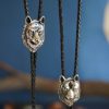 Rustic Wolf Design Bolo Tie - Image 3