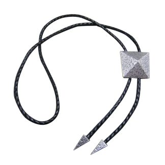 Silver-Colored Pyramid Bolo Tie