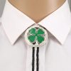 Green Clover Round Bolo Tie - Image 2