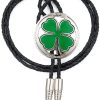 Green Clover Round Bolo Tie - Image 6