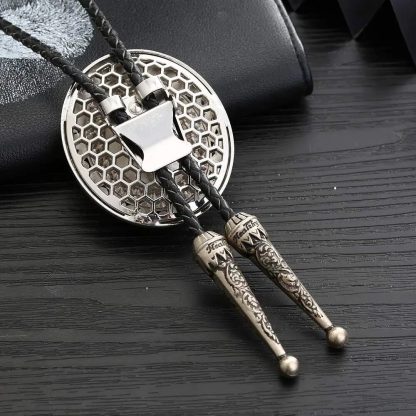 Crystal Diamond-Shaped Bow Bolo Tie - Image 4