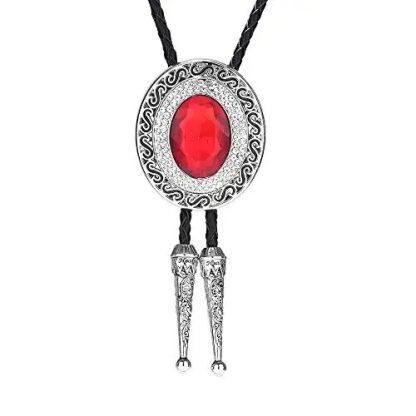 Crystal Diamond-Shaped Bow Bolo Tie - Image 5