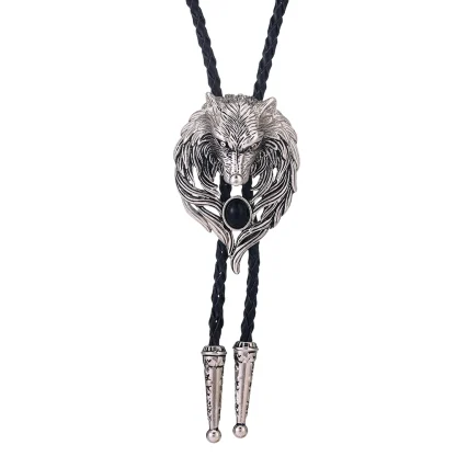 Wolf Head Wildlife-Inspired Bolo Tie