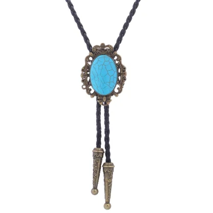 Stone-Inspired Crown Style Bolo Tie - Image 2