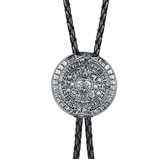 Aztec Design Sun Dial Bolo Tie