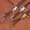 3D Rodeo Detailed Bull Head Bolo Tie - Image 3