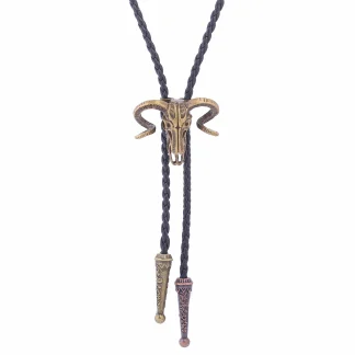 Western Big Bull Skull Bolo tie